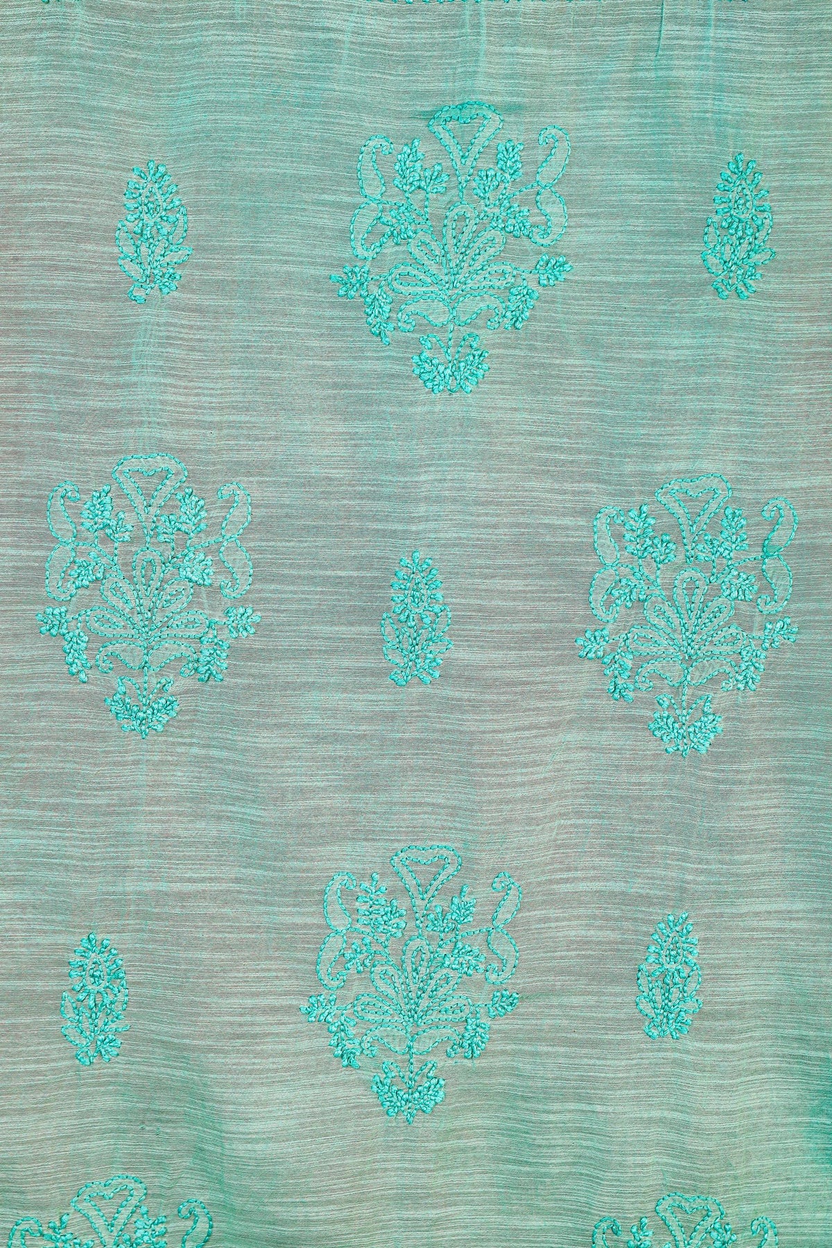 Chikankari Dress Material (Shirt+Dupatta), Cotton Viscose, Sea Green