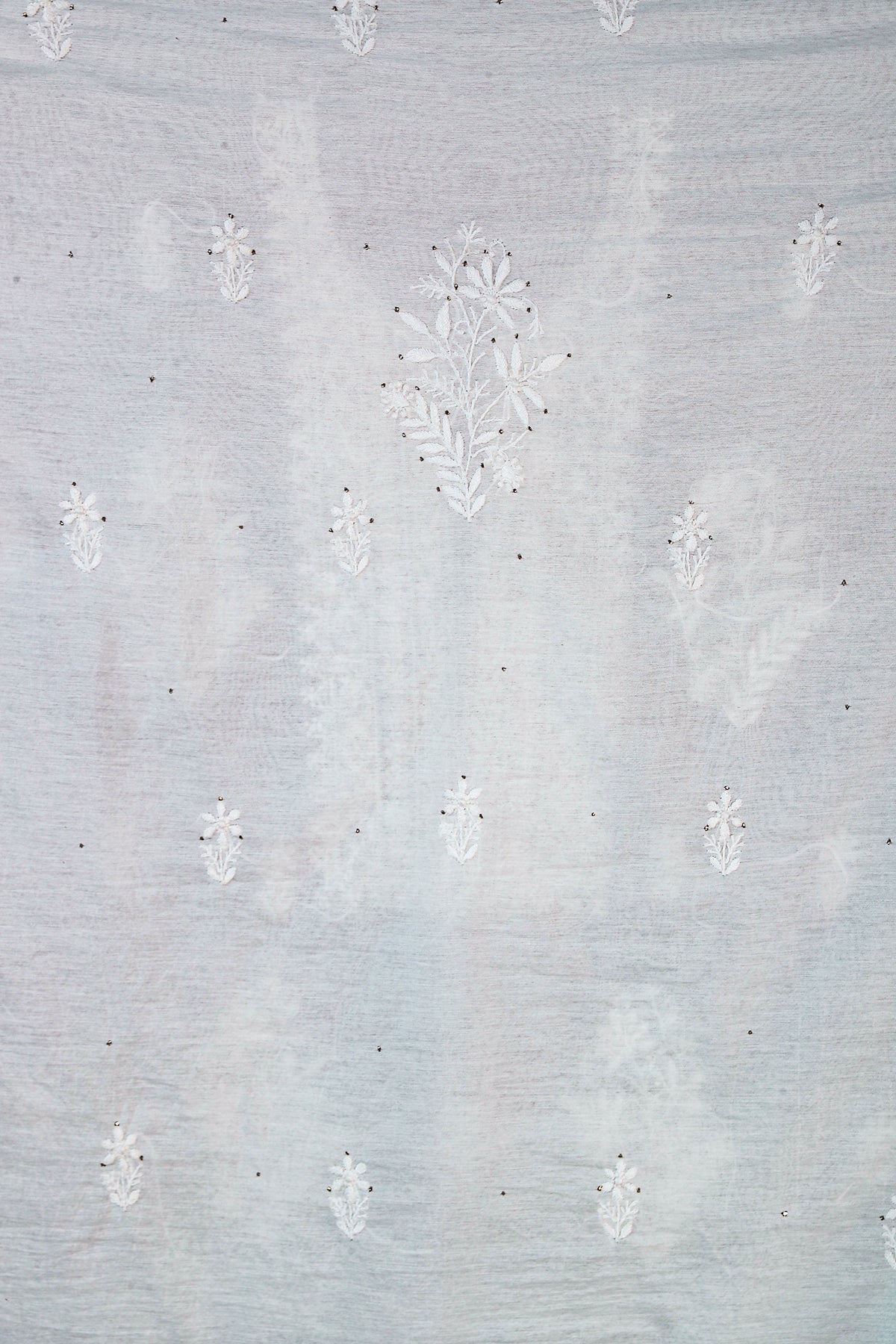 Chikankari Dress Material(Shirt+Dupatta) with Mukaish work,  Cotton/Silk, Color-Acru