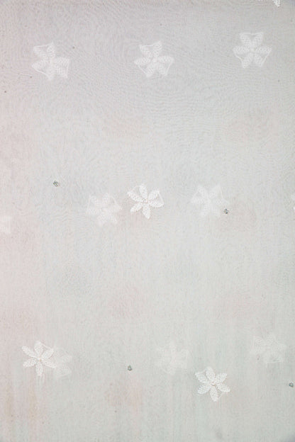 Chikankari Dress Material (Shirt+Bottom) with cut-dana work, Fine Georgette, Color-Acru