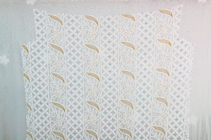 Chikankari Dress Material (Shirt+Bottom) with cut-dana work, Fine Georgette, Color-Acru
