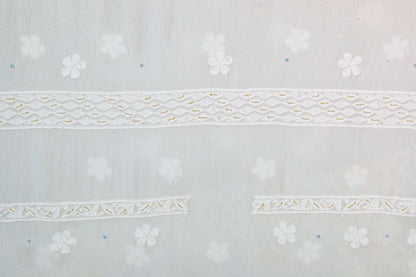 Chikankari Dress Material (Shirt+Bottom) with cut-dana work, Fine Georgette, Color-Acru