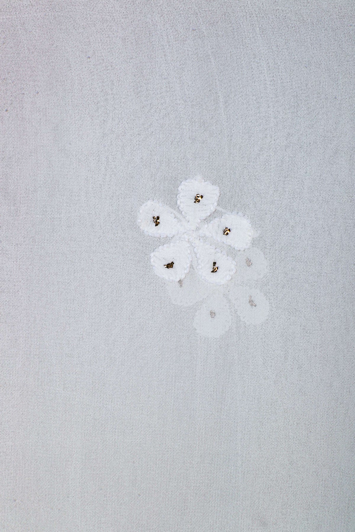 Chikankari Dress Material (Shirt+Bottom) with Mukaish work, Fine Georgette, Acru
