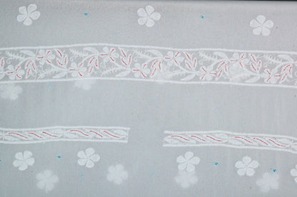 Chikankari Dress Material (Shirt+Bottom) with cut-dana work, Fine Georgette, Acru