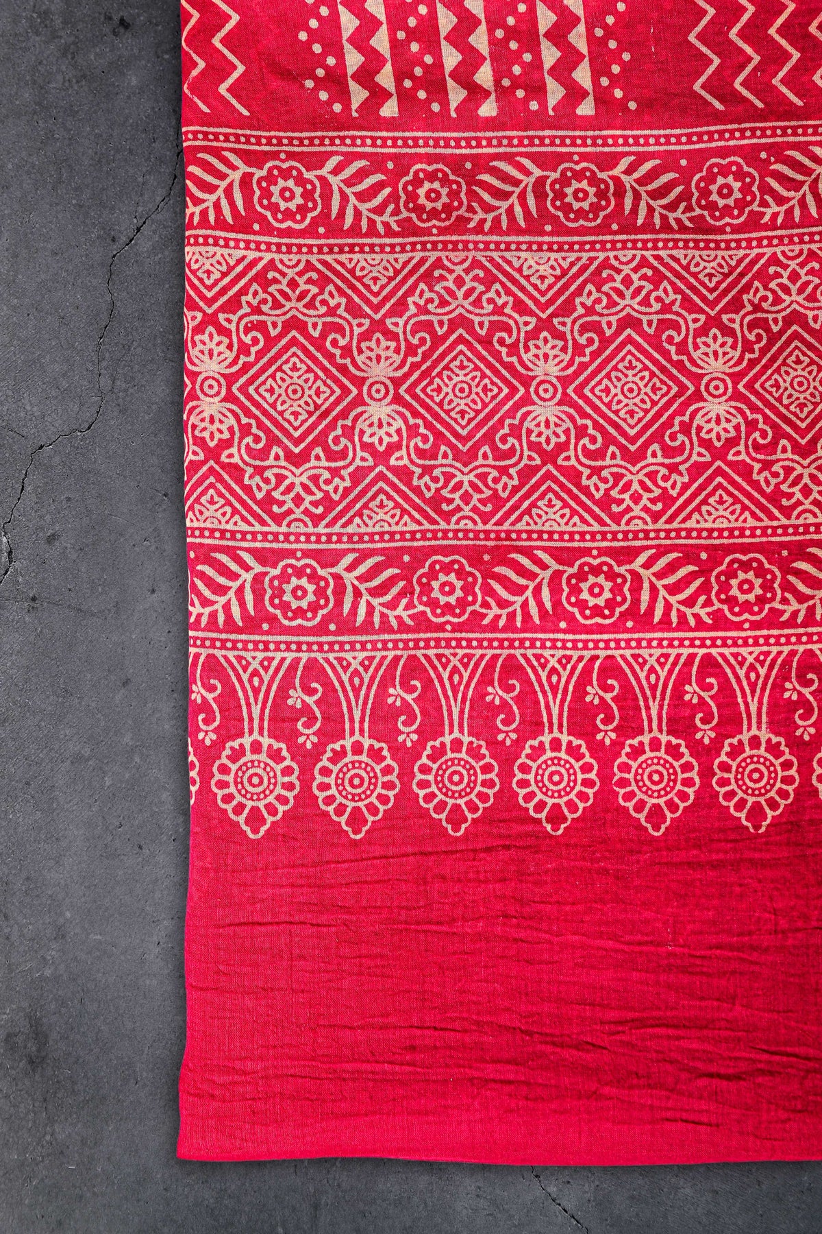 Ajrakh Dress Material, 100% Cotton, Color-Blue/Pink