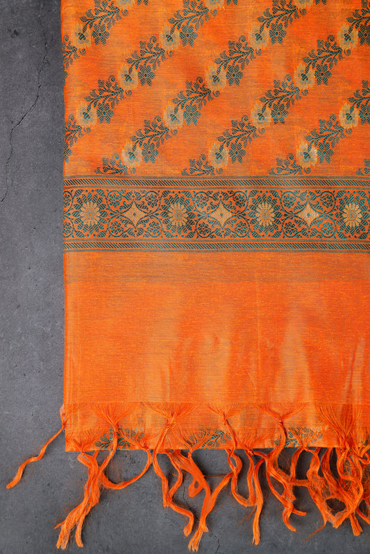 Banaras Brocade Dress Material, Rayon+Silk, Color-Beige/Mustard Yellow