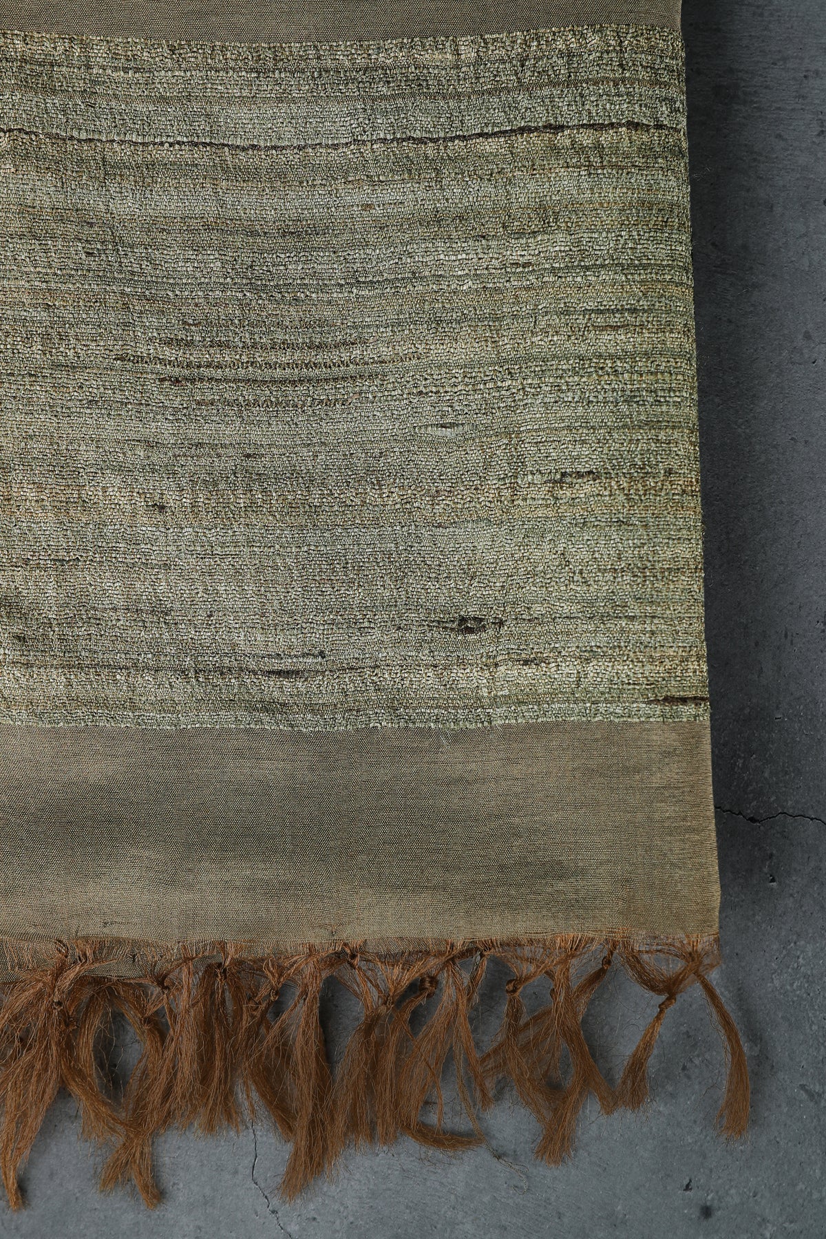 Moss Green, Tussar Silk dupatta with kosa pattern