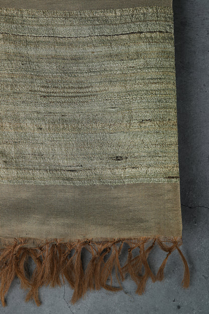 Moss Green, Tussar Silk dupatta with kosa pattern