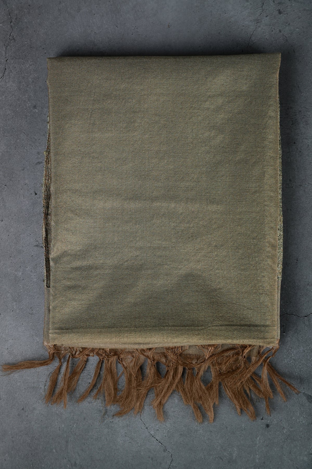 Moss Green, Tussar Silk dupatta with kosa pattern
