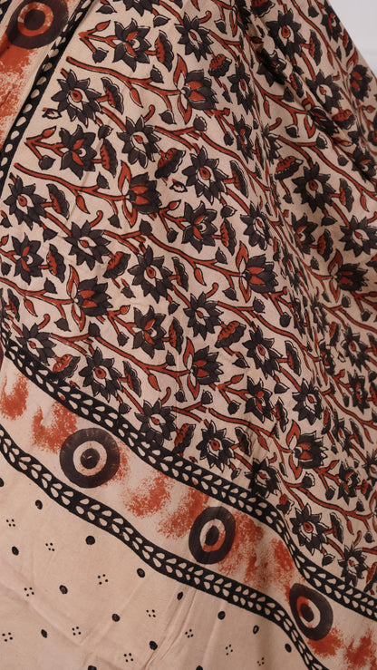 Ajrakh Dupatta, 100% Cotton, Color-Beige